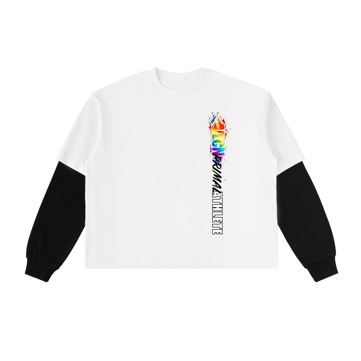 VLCN Primal Athlete Contrast Sleeve Cotton T-Shirt