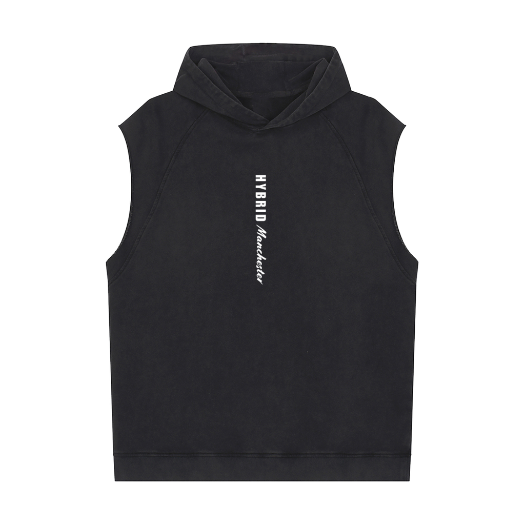 VLCN Hybrid Manchester - Snow Washed Sleeveless Hoodie