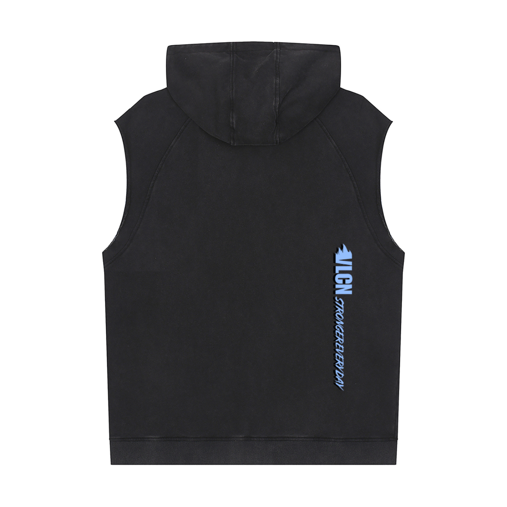 VLCN Hybrid Manchester - Snow Washed Sleeveless Hoodie